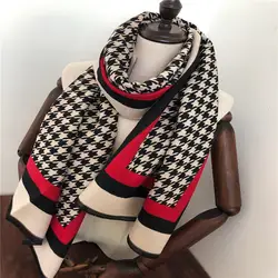 Бренд 2019 зимний шарф хаундстоо Кашемир пашмины женские шарфы теплая плотная шаль Хиджаб пончо для дам шарфы Foulard Femme