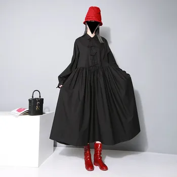 

Plus Size Sale Peter Pan Collar Ukraine Vestido De Festa Women Free Shipping 2020 New Doll Shirt Tie Big Pendant Long Dress