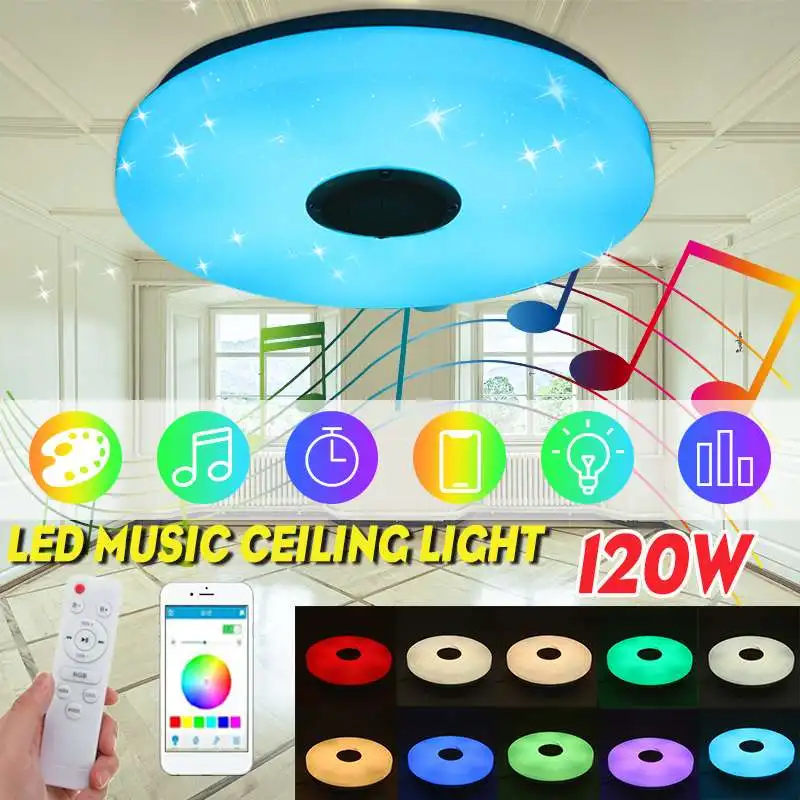 Умный музыкальный светодиодный потолочный светильник 120 Вт RGB с утапливаемым