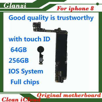 

Original for iphone8 Clean icloud motherboard with / No touch ID 64GB 256GB IOS System logic board unlocked mainboard with chips