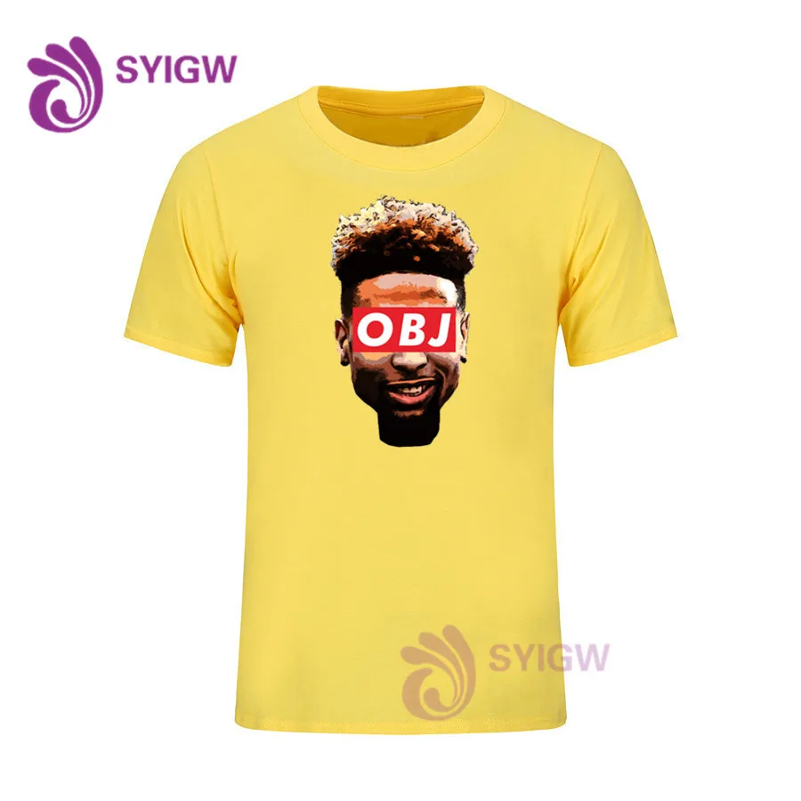 Хлопок Odell Beckham Jr принт повседневные мужские футболки с круглым вырезом Модные мужские топы Мужские футболки с коротким рукавом мужские футболки 1205-25