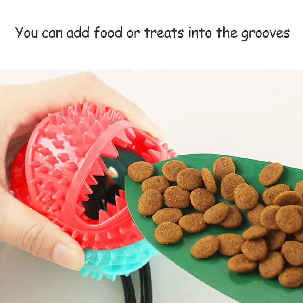 Pet Dog Toy Rubber Ball Grind Clean Teeth Molar Bite Resistant Leakage Food Ball