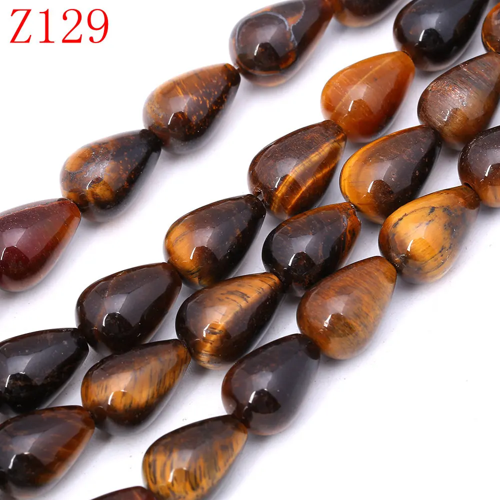 Tiger eye Yumten груша Топаз бисера 10 мм* 14 мм Природный Оникс Роза кварц яшма радуга бусины ручной работы ювелирные изделия ожерелье Браслеты DIY - Цвет: Tiger eye