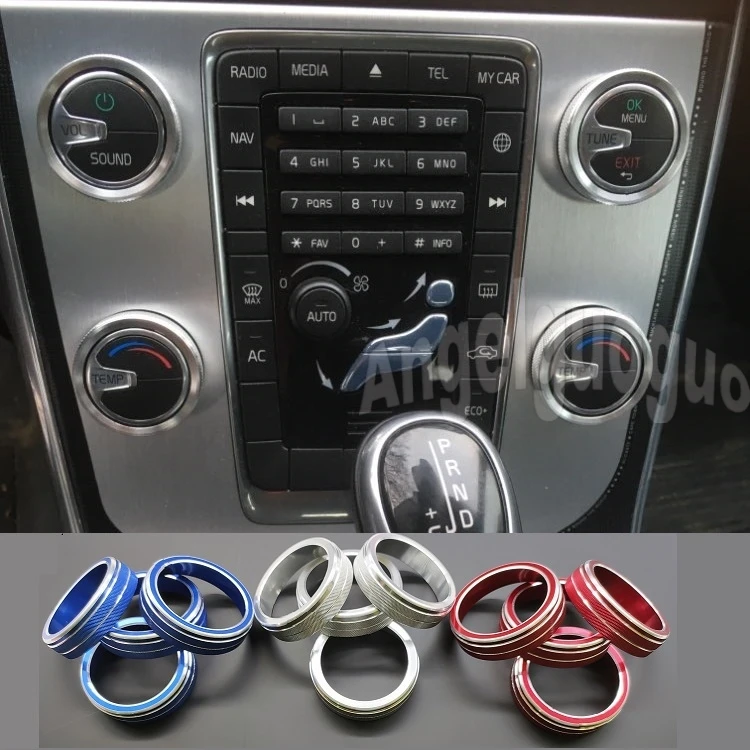 4pcs Car Knob Decor for VOLVO S60 V60 XC60 S60 V40 Car Air Conditioning Rotary Button Air Conditioning Heat Control Switch Cover