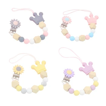 

Baby Silicone Pacifier Chain Clip Holder Nipple Leash Strap Pacifier Soother Keep your baby's pacifier silicon clip
