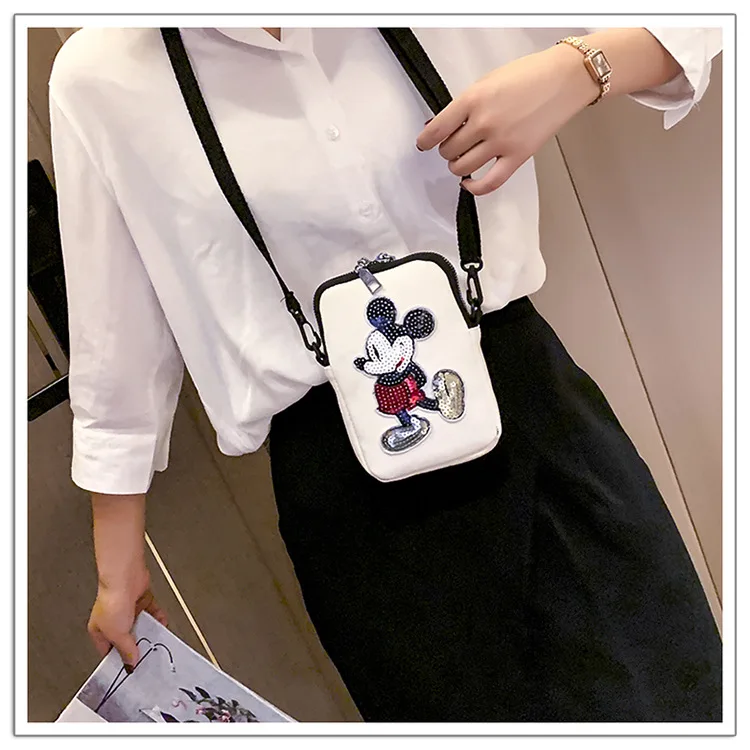 Disney minnie модная женская сумка-мессенджер на плечо, женская сумка для монет, сумка для покупок, сумка для телефона