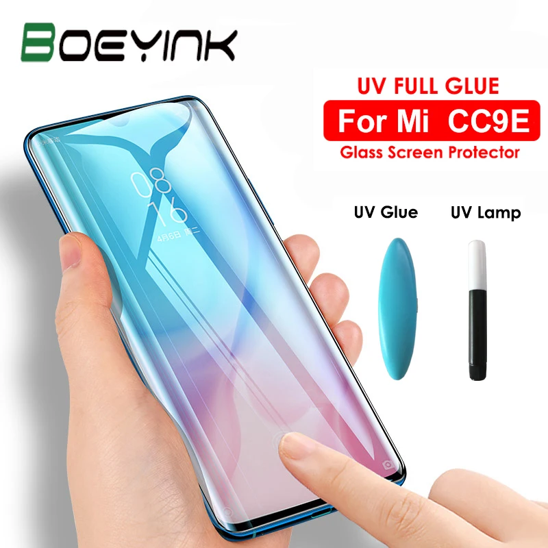 

UV Full Glue Sceen Protector For Xiaomi Mi 9t Pro 9 t Liquid UV Tempered Glass For Xiaomi Mi CC9 E Redmi k20 Pro A3 Mi CC9E