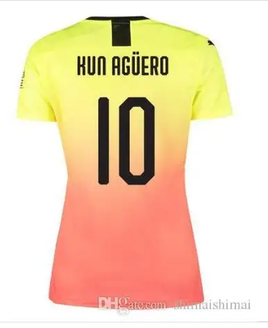 Для женщин и девочек KUN AGUERO MAN CITY 19 20 футбольная майка SILVA maillot SANE женская футбольная рубашка 3-го третьего Стерлинга - Цвет: Women