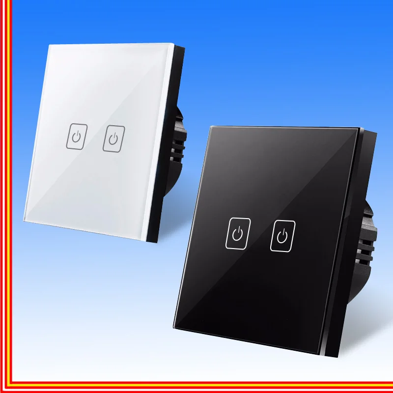

Eu/ British Standard Rf433 240v Wall Lamp Remote Touch Switch Home Smart Switch / Touch Crystal Glass Panel Screen Switch