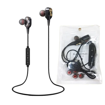

XT-21 Sports Bluetooth 5.0 Headset Coil Shock Bass Four Speakers Stereo Earphone Mini IPX5 Waterproof Noise Reduction Headphone.
