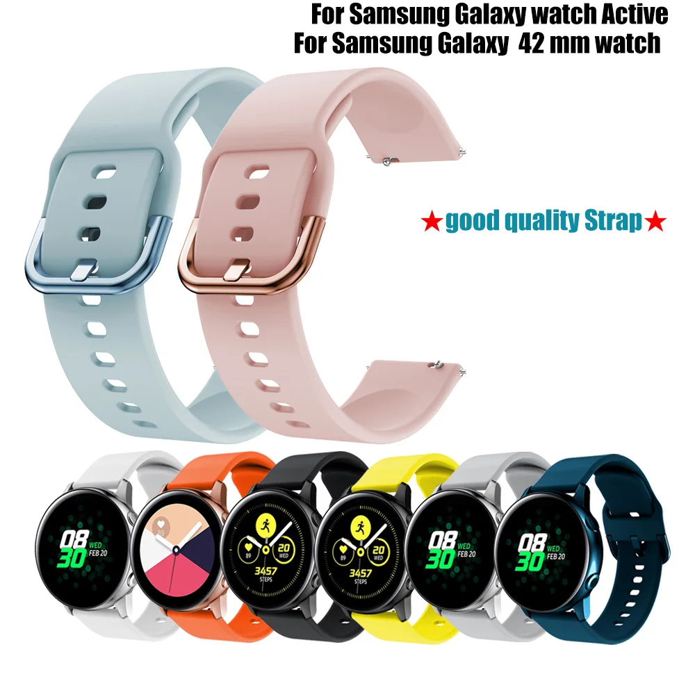 Ремешок силиконовый спортивный для смарт часов Samsung galaxy watch active сменный Браслет