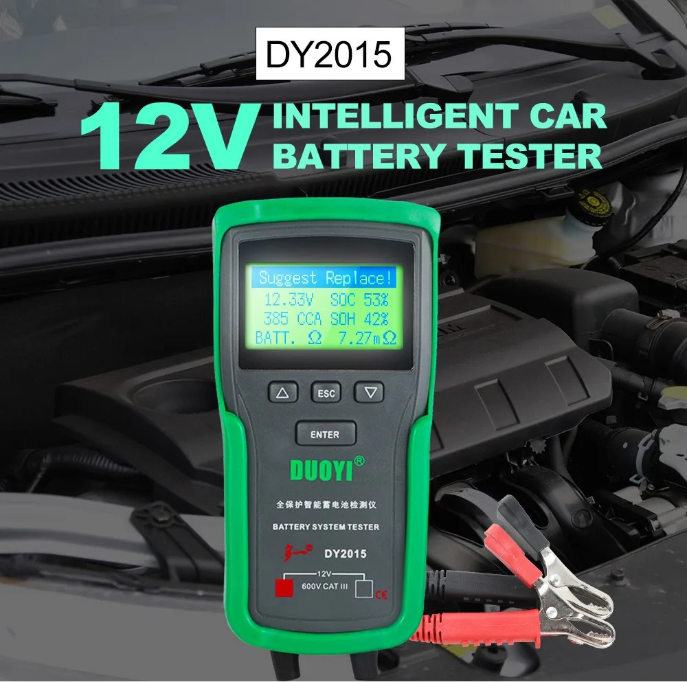 DY2015A 12V 24V Battery Tester Automotive Car Truck Starting English