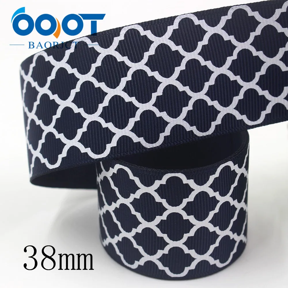I-191121-2541 OOOT BAORJCT I-191121-2534, 38 мм, 10 ярдов красочные геометрические печатные корсажные ленты, одежда лук Кепка DIY материалы для украшения - Цвет: I-191121-2541
