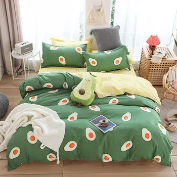 

Claroom Cute Duvet Cover Set Double King Set Set Avocado Bed Linen Green Size Bedding PO11* Queen