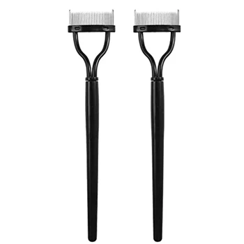 

2Pcs Portable Eyelash Comb, Needle Eyelash Comb, Eyebrow Trimming Brush, Beauty Tool