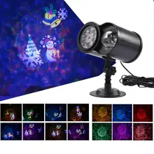 

RGBW Christmas LED Snowamn Laser Projector Double Head Water Wave Stage Light Remote Control Waterproof Garden Lawn Lamp