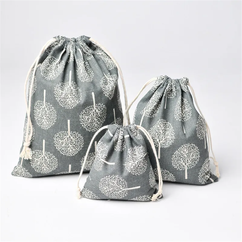 Дизайн Ретро Женская Хлопковая сумка для покупок на шнурке модная экологическая многоразовая Складная тканевая сумка для нижнего белья
