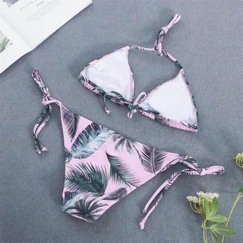 

Fashion Womens Print Bandage Bikini Push-Up Pad Swimwear Swimsuit Beachwear Set 2020 hot new products supplier Spot Direct sale