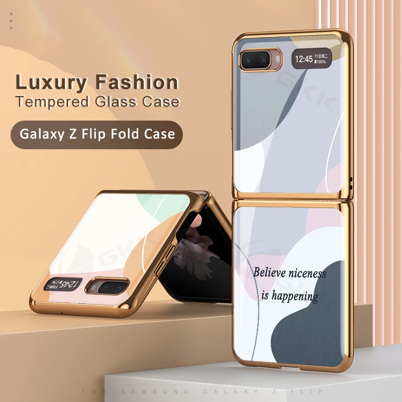 Gkk Original Case For Samsung Galaxy Z Flip Fold 2 5g Case Luxury Tempered Glass Plating Edge Cover For Samsung Z Flip Fold 2 5g Flip Cases Aliexpress