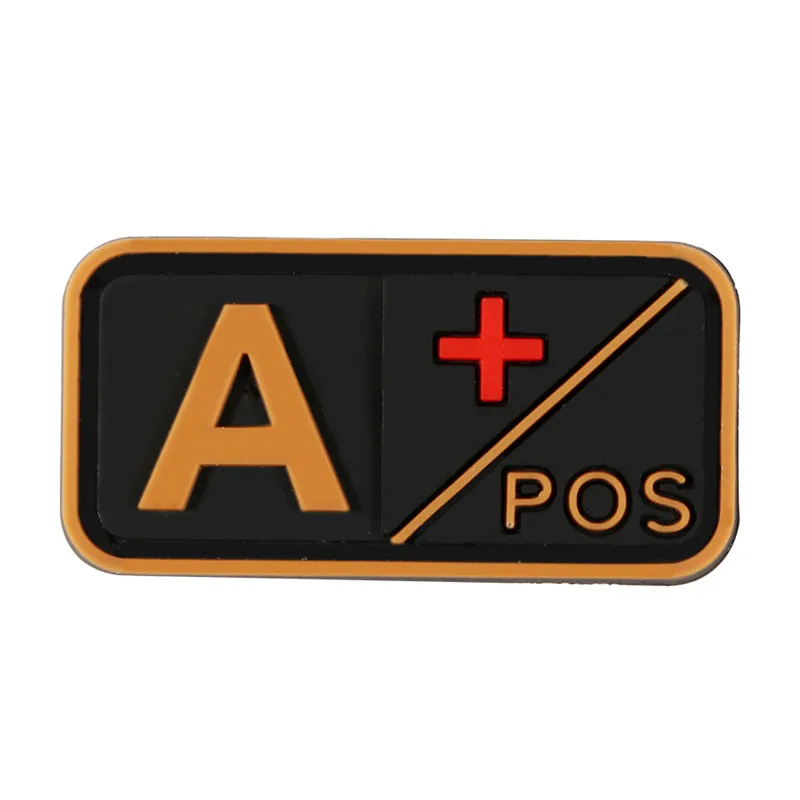 3D ПВХ A+ B+ AB+ O+ Положительный POS A-B-AB-O-отрицательный NEG Тип крови группа патч для одежды Военный резиновый нагрудный знак крючок и петля - Цвет: 14