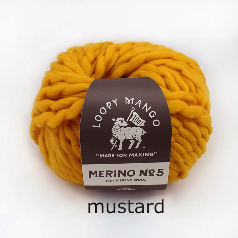 1*150 г шарик Loopy манго меринос № 5 Пряжа мериносовая шерсть пряжа ручная пряжа - Цвет: mustard
