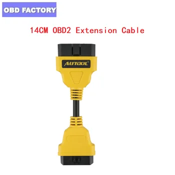 

14CM yellow OBD2 Extension Cable Car for Launch IDIAG/Easydiag/Pro/Pro3/V/GOLO/Mdiag/ELM327 extend obd ii connector OBD adapter