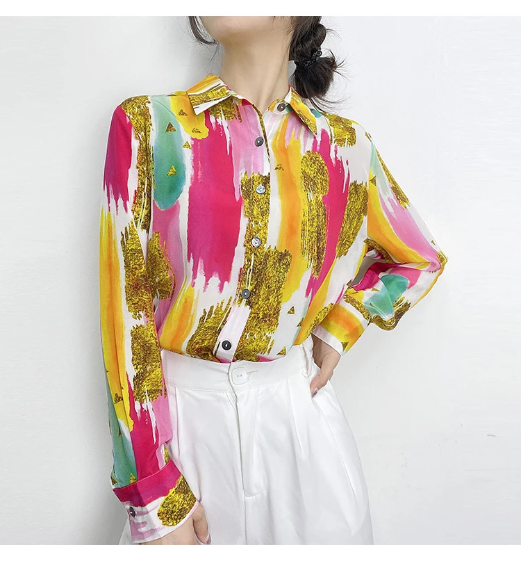 Women Blouse Good Quality Colour Graffiti Printing