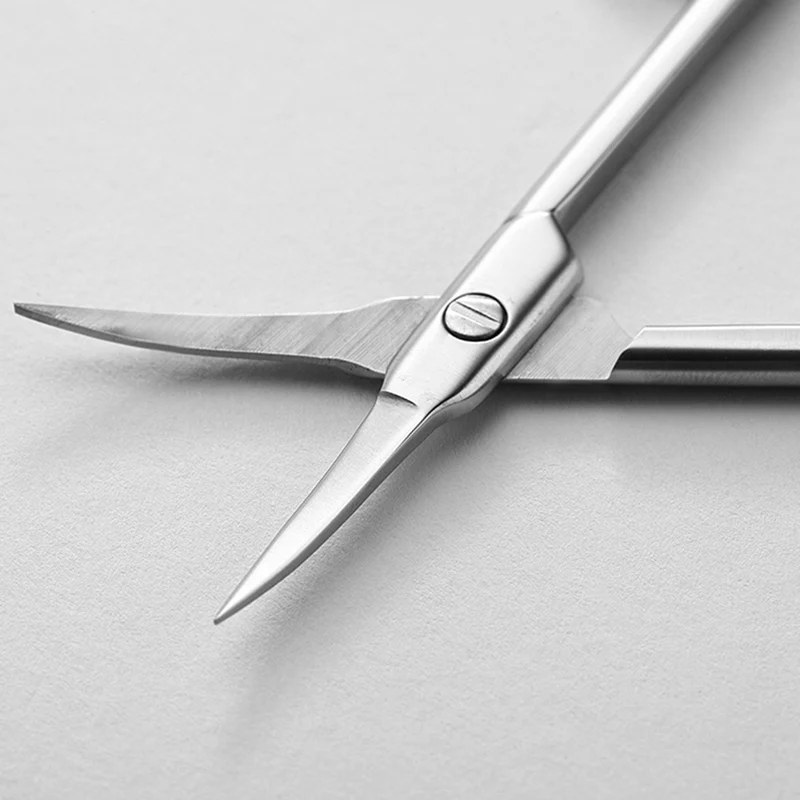 Professional Stainless Steel Scissor Nail Manicure Scissors Eyebrow Nose Hair Nail Curved Scissors Makeup Tools