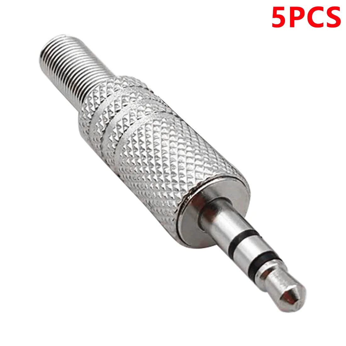5pcs 3.5mm Plug Connector Stereo Metal 3Poles 3.5 Plug&Jack Adapter With Spring Solder Wire Terminals
