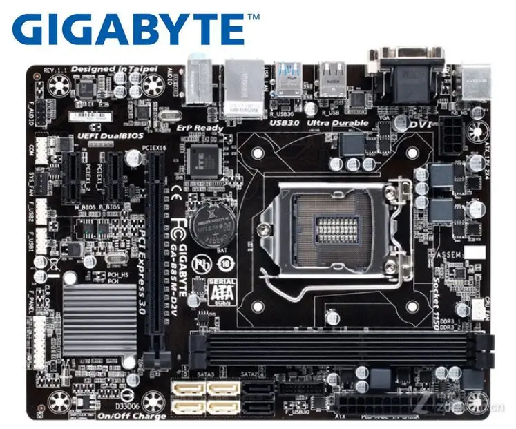 Настольная материнская плата для GIGABYTE GA-B85M-D2V B85 разъем LGA 1150 i3 i5 i7 DDR3 16 ГБ Micro-ATX UEFI