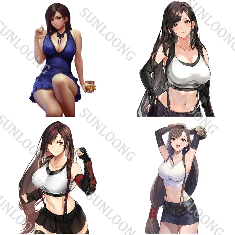

Beautiful Anime Game Girl Tifa Lockhart Car Stickers Automobile PVC Decal Cartoon Car Accessories