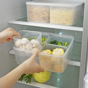 

Plastic Refrigerator Food Preservation Box Kitchen Transparent Compartment Food Storage Box Crispers Storage Container