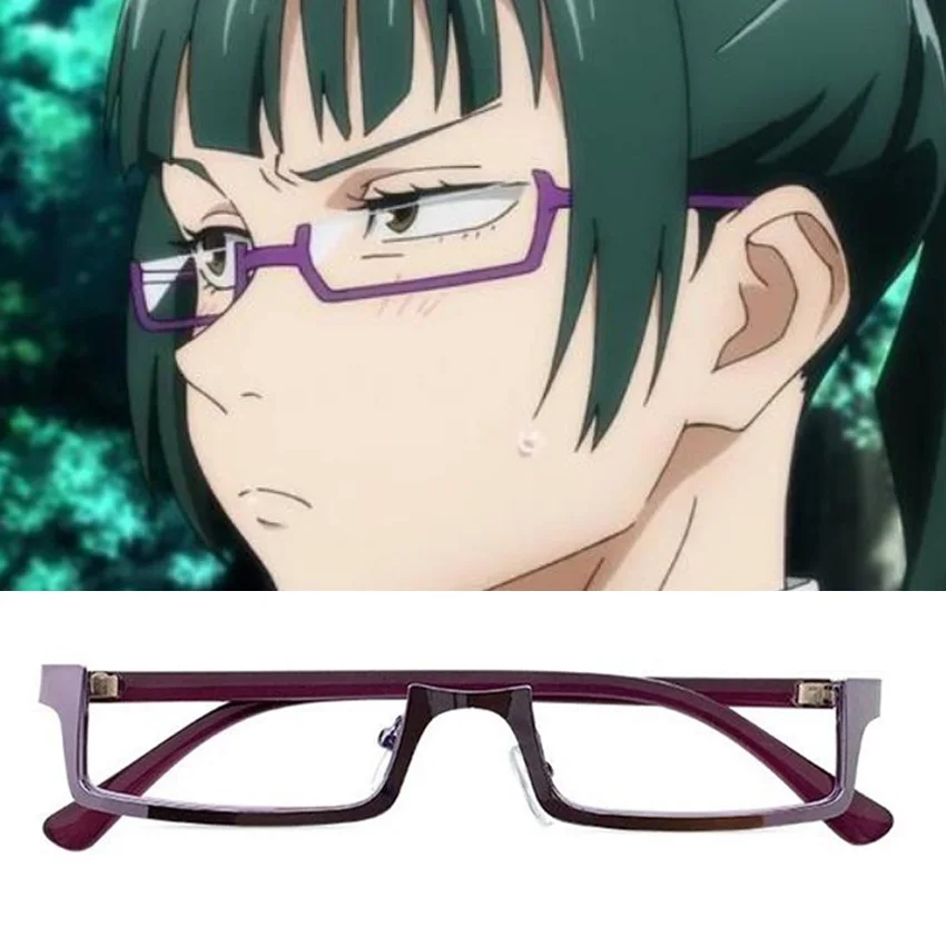 Takerlama Jujutsu Kaisen Maki Zenin Cosplay Glasses Purple Half Frame Eyeglasses Without Lens Anime Costume Props Accessories -Zentai shop online Ha36b124464c24e14a70cf54c6e9e234fI.jpg
