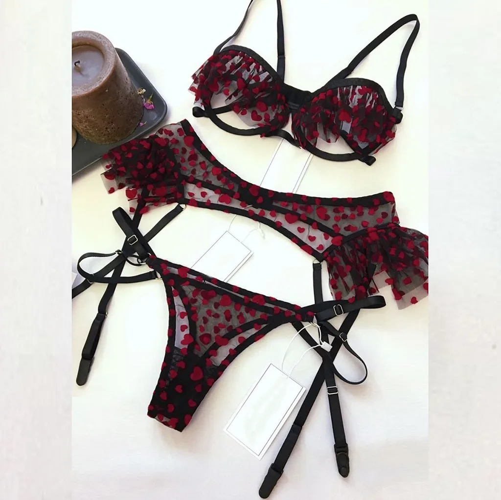 Сексуальное белье в стиле babydoll, эротическое, горячее предложение, изысканное кружевное белье, сексуальный бюстгальтер, подвязки, трусы, комплект, Porno Lenceria, Sexi Mujer, сексуальные костюмы XL