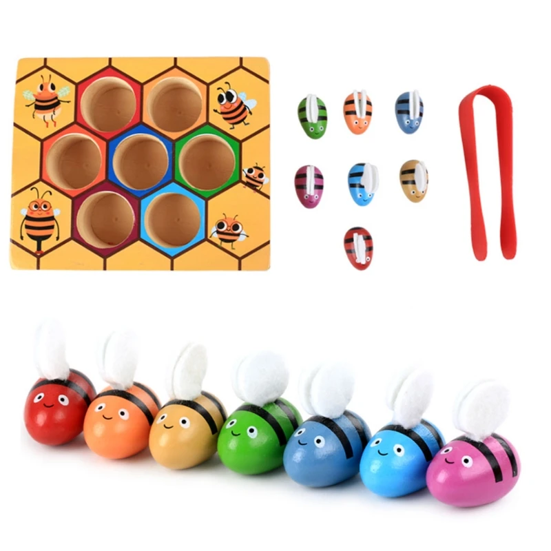 

Bee And Beehive Matching Game Baby Color Sensory Training Early Educational Toy