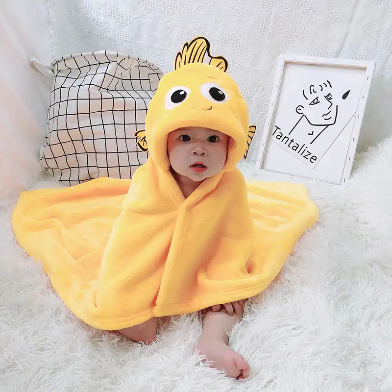 Toalha de banho infantil macio do bebê bonito anime nemo bebê com capuz roupão de banho do bebê recém-nascido cobertor de lã toalhas de banho crianças