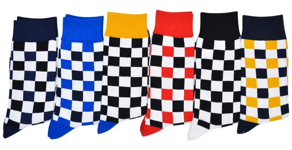 Crew Cotton Happy Socks Men British Style Harajuku Casual Harajuku Designer Brand Fashion Novelty lattice Art For Couple Fun