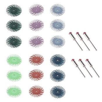 

18Pcs 25Mm / 1 Inch Brushed Disc Kit Detail Abrasive Brush with 6 Mandrels for Rotating Tools,Detailing Wheel for Cleaning and P