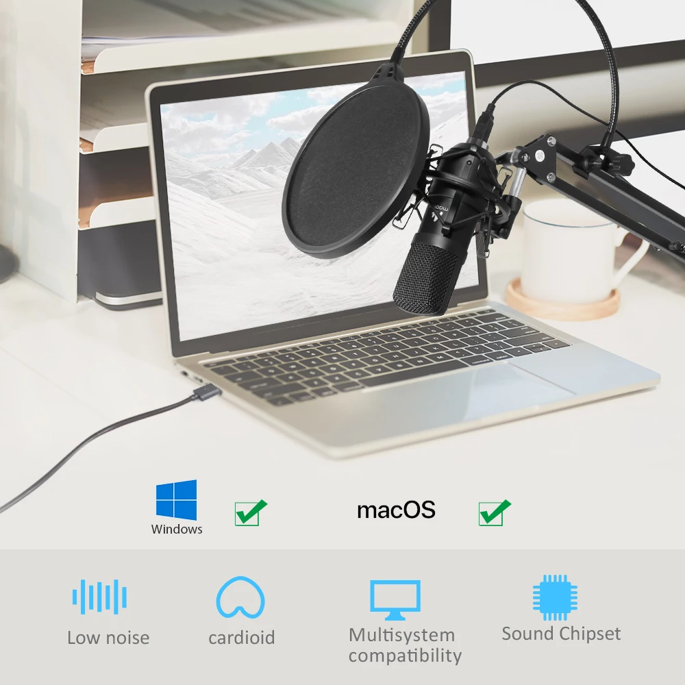 USB Microphone Kit 192KHZ/24BIT Plug & Play