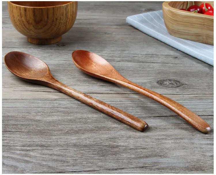 20 Cm Logs Spoon Environmentally Friendly Old Paint Edible Spoon Household Wood Spoon Practical Ladel Can Carve Writing Customiz