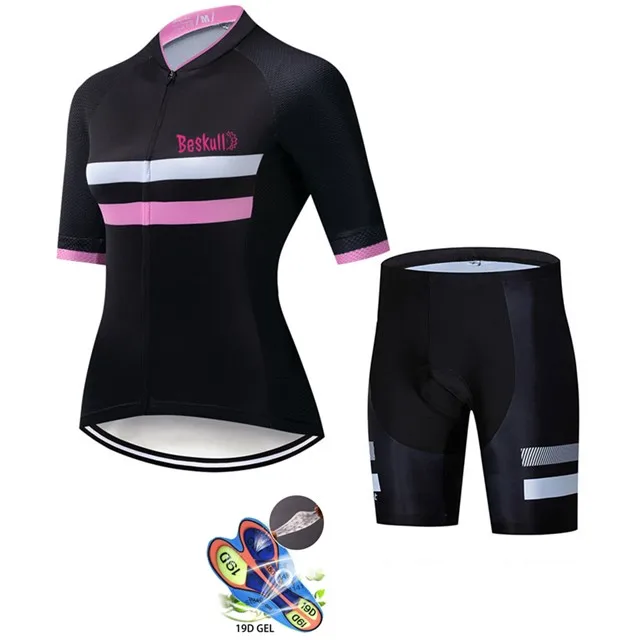 Велоспорт Джерси Лето Pro команда триатлонный костюм женский короткий рукав MTB велосипедная одежда Велосипедное трико Ropa ciclismo набор - Цвет: Short sleeve set 9