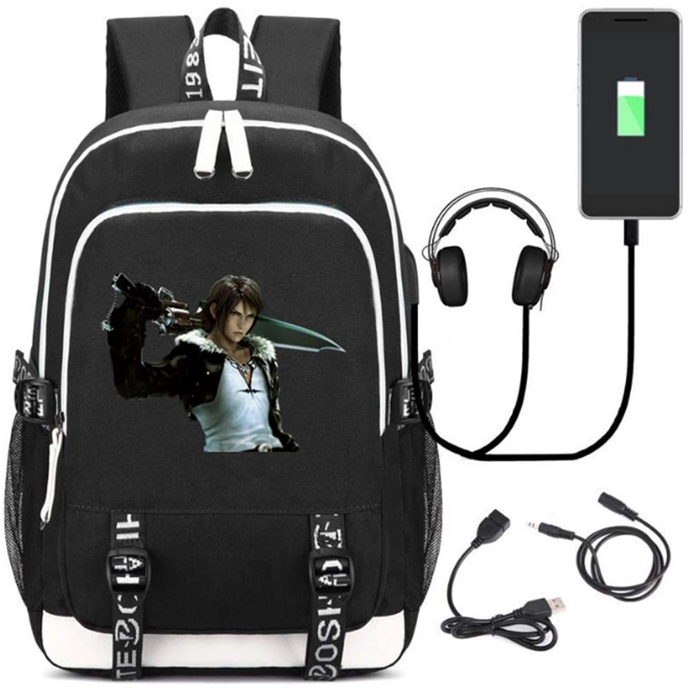 Style 3 Final Fantasy VII USB рюкзак, сумки для ноутбука, школьные сумки для студентов, сумка для книг, игра FF7, подростковые сумки на плечо для путешествий, подарок - Цвет: Style 3