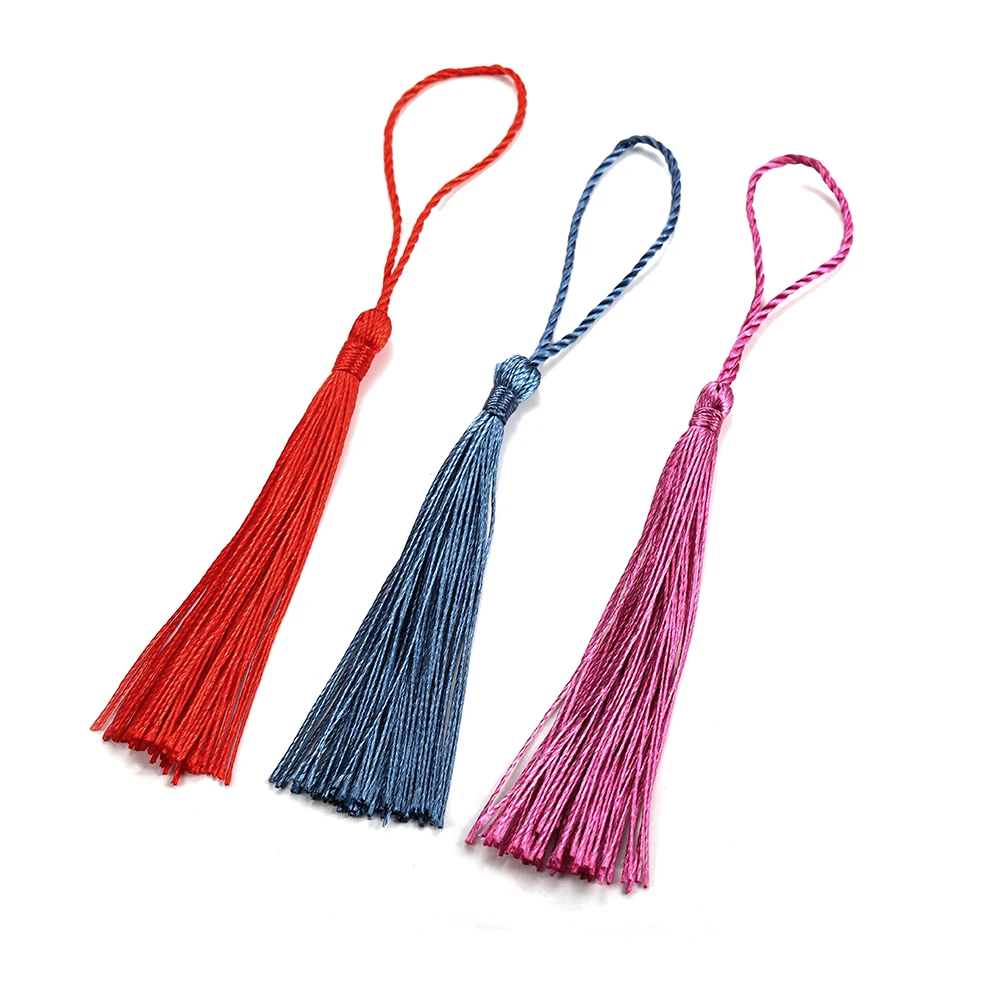 30Pcs 70mm Hanging Rope Silk Tassel Fringe For DIY Key Chain Earring Hooks Pendant Jewelry Making Finding Supplies Accessories