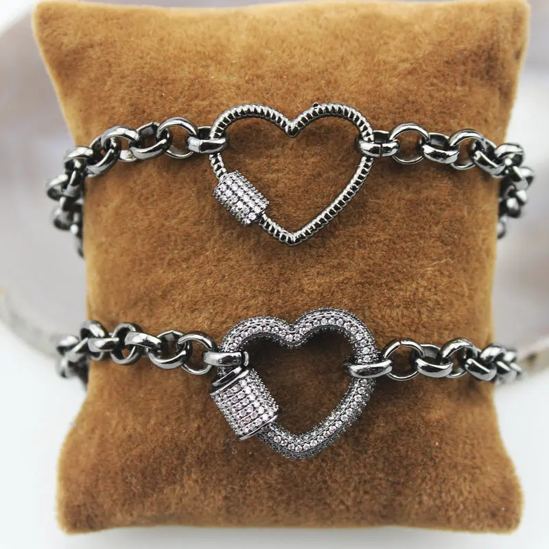 7,5 дюйма, 5 шт./лот, дизайн, четки, цепочка с застежкой, браслет, кубический циркон, застежка, шарм, компонент, модные ювелирные изделия