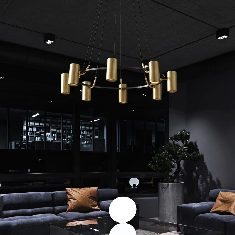 Postmodern living room led chandelier villa bedroom simple creative personality Nordic bar restaurant light 90-200v