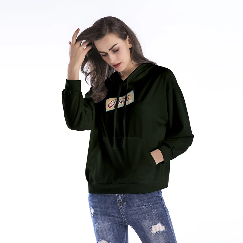 Women Autumn Winter Casual Solid Cool Hoodies Outwear with Full Sleeve Kangaroo Pockets Warm Streetwear for Lady Girl's Holiday