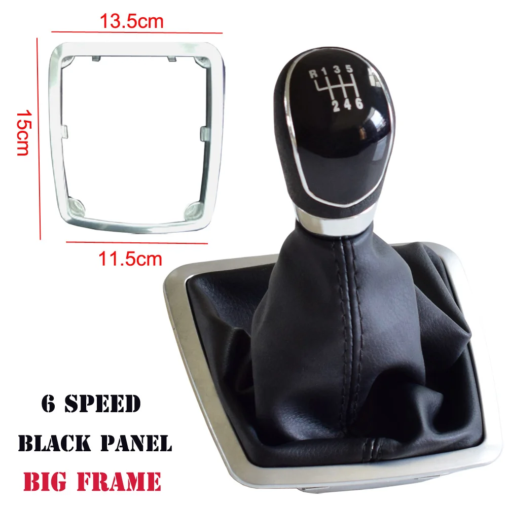 Blakc-6Speed-Big ABS черная/серебристая панель для автомобиля для Ford Focus 2 MK2 FL C-MAX 06-11 MK3 MK4 Galaxy 5/6 Скорость MT ручка переключения передач гетры - Название цвета: Blakc-6Speed-Big