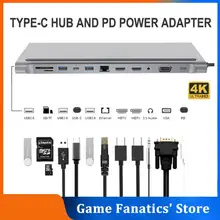 USB C 3.0 Dock MST Dual Screen Dual Display Adapter Hub USB Type C Laptop Docking Station For Lenovo ThinkPad HP Dell XPS