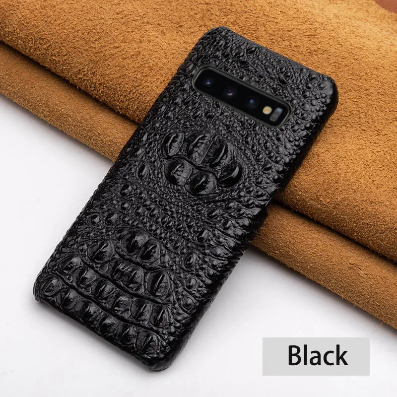 Чехол для телефона для samsung A50 A70 A30 A40 A60 ремень Galaxy S7 S8 S9 S10 Plus Note 8 9 10e головы крокодила для A5 A7 A8 - Цвет: Black Head