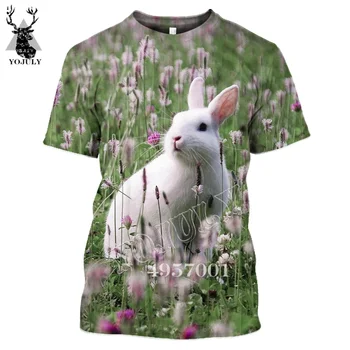 

Summer Unisex Casual tee top Pullover Cute rabbit 3D print Harajuku T-shirt Men Novelty streetwear Fashion Hip hop t shirts Y713